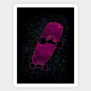 Neon Pink Skateboard Green Blue Dots Sticker